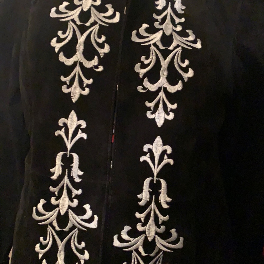 Black suede coat